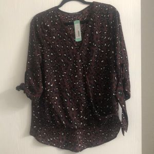 West Kei Allen tie sleeve blouse burgundy